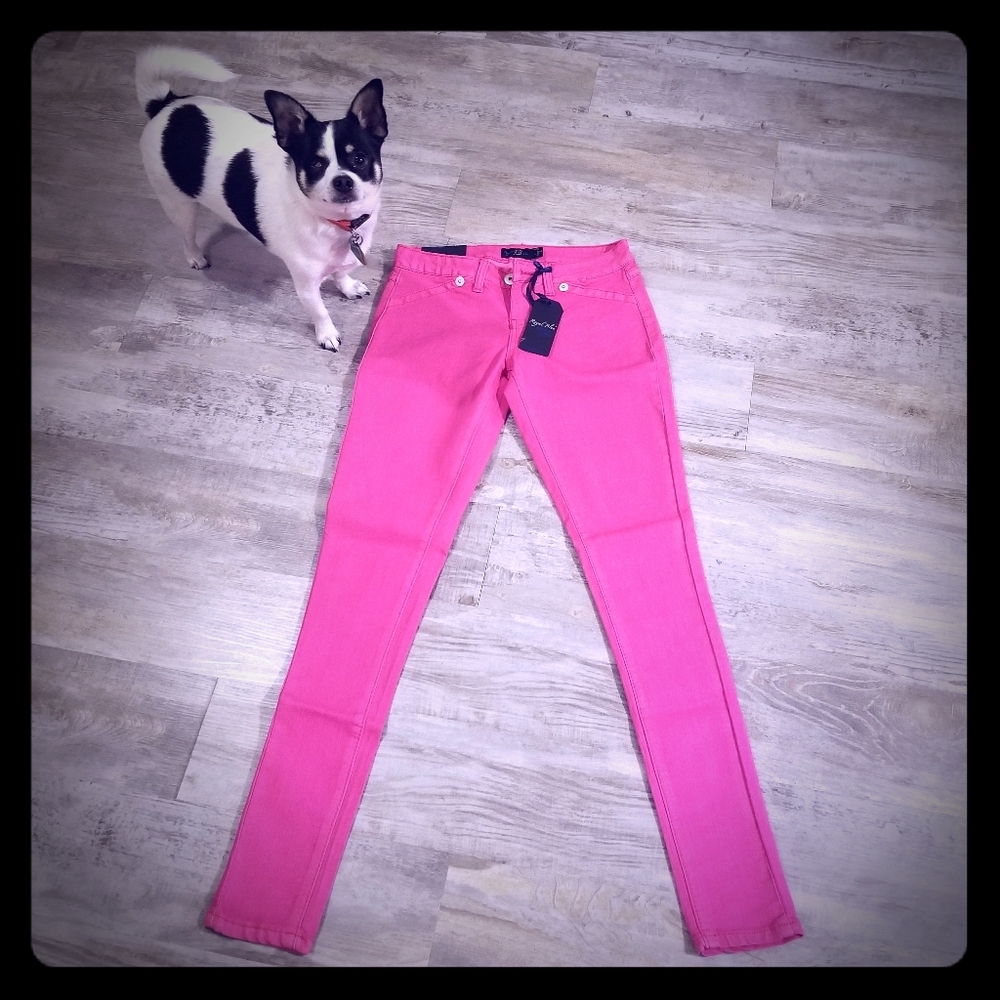 Pink skinny jeans
